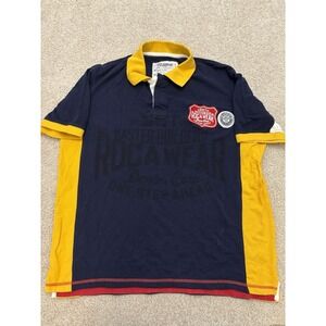 VTG Y2K Rocawear Short Sleeve Embroidered Polo Shirt Blue Size 2XL